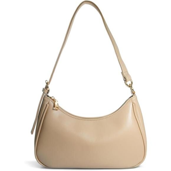 Women's Crescent Shoulder Bag Vegan Leather Chain Cross body bag Convertible